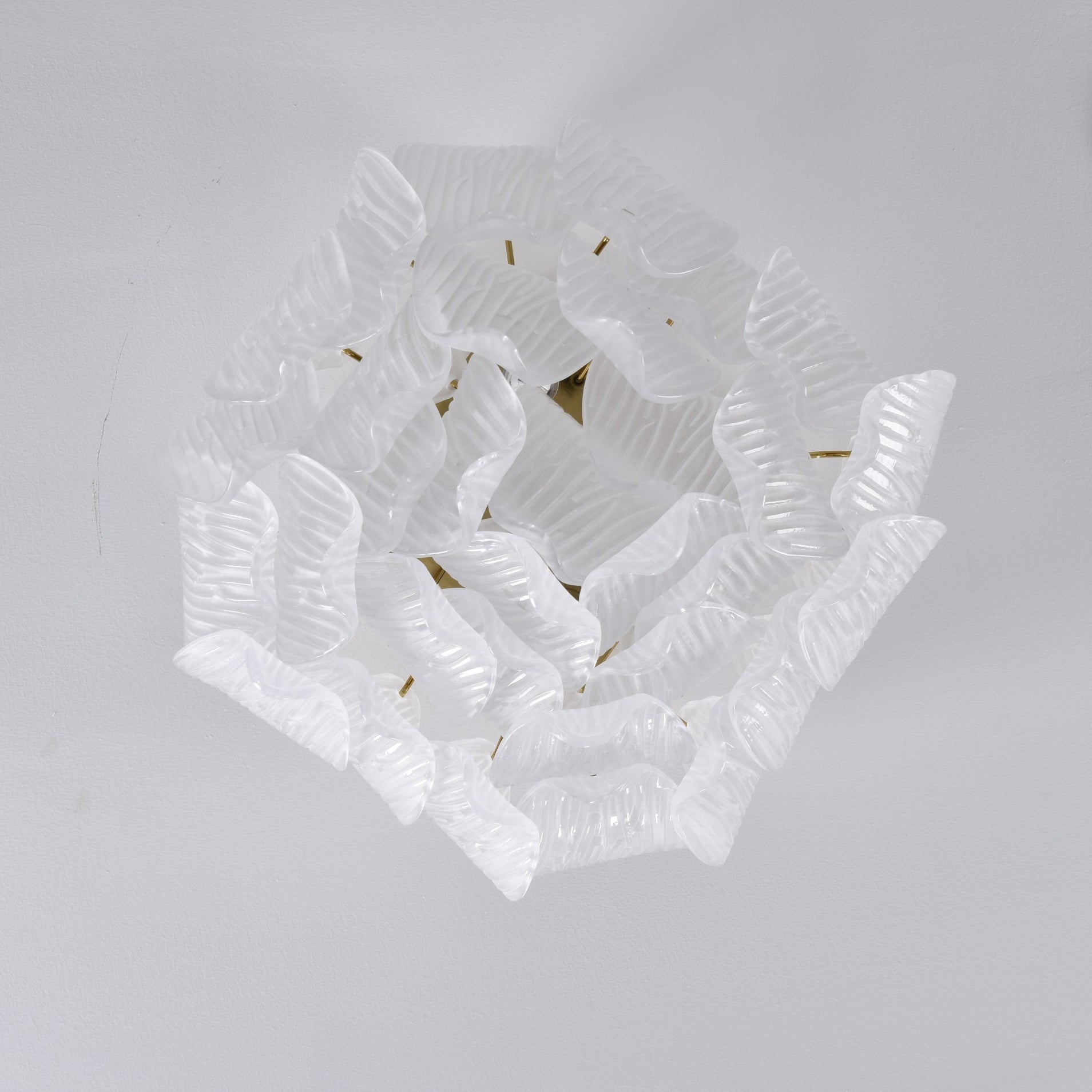 Aurora Ceiling Lamp Murano Petal Hand-Blown Glass Flushmount-Neutral Decor