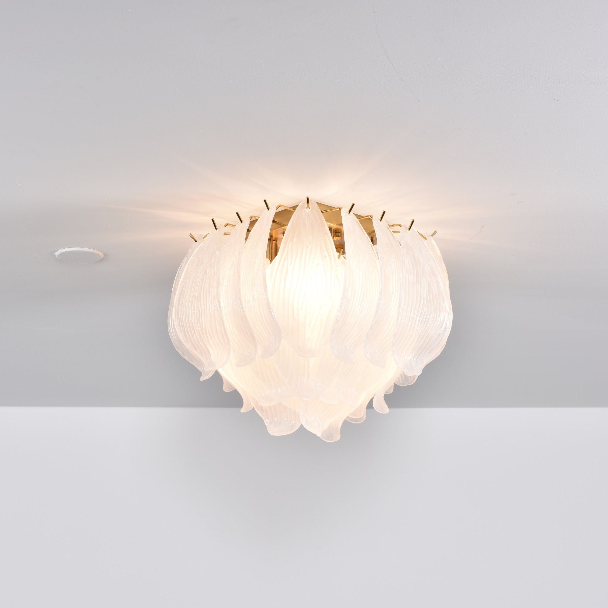 Aurora Ceiling Lamp Murano Petal Hand-Blown Glass Flushmount-Neutral Decor