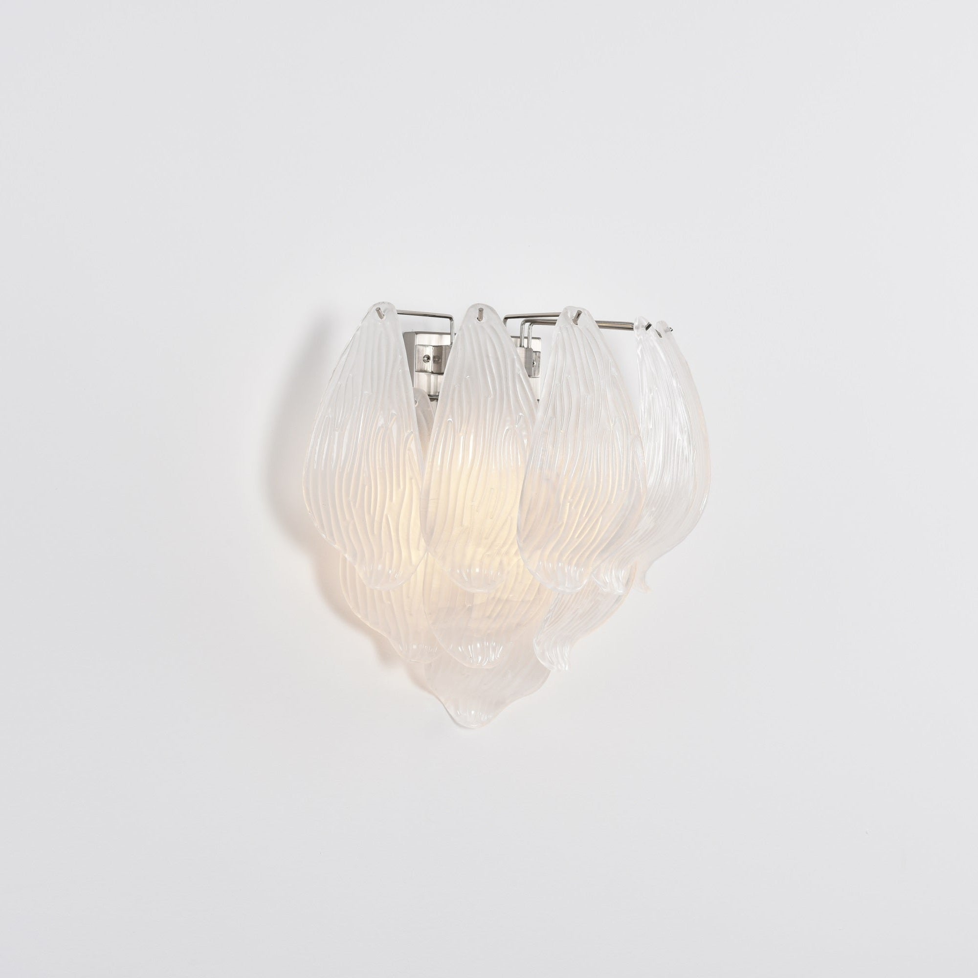 Aurora Wall Lamp Murano Glass Petal Frosted Cascading-Neutral Decor