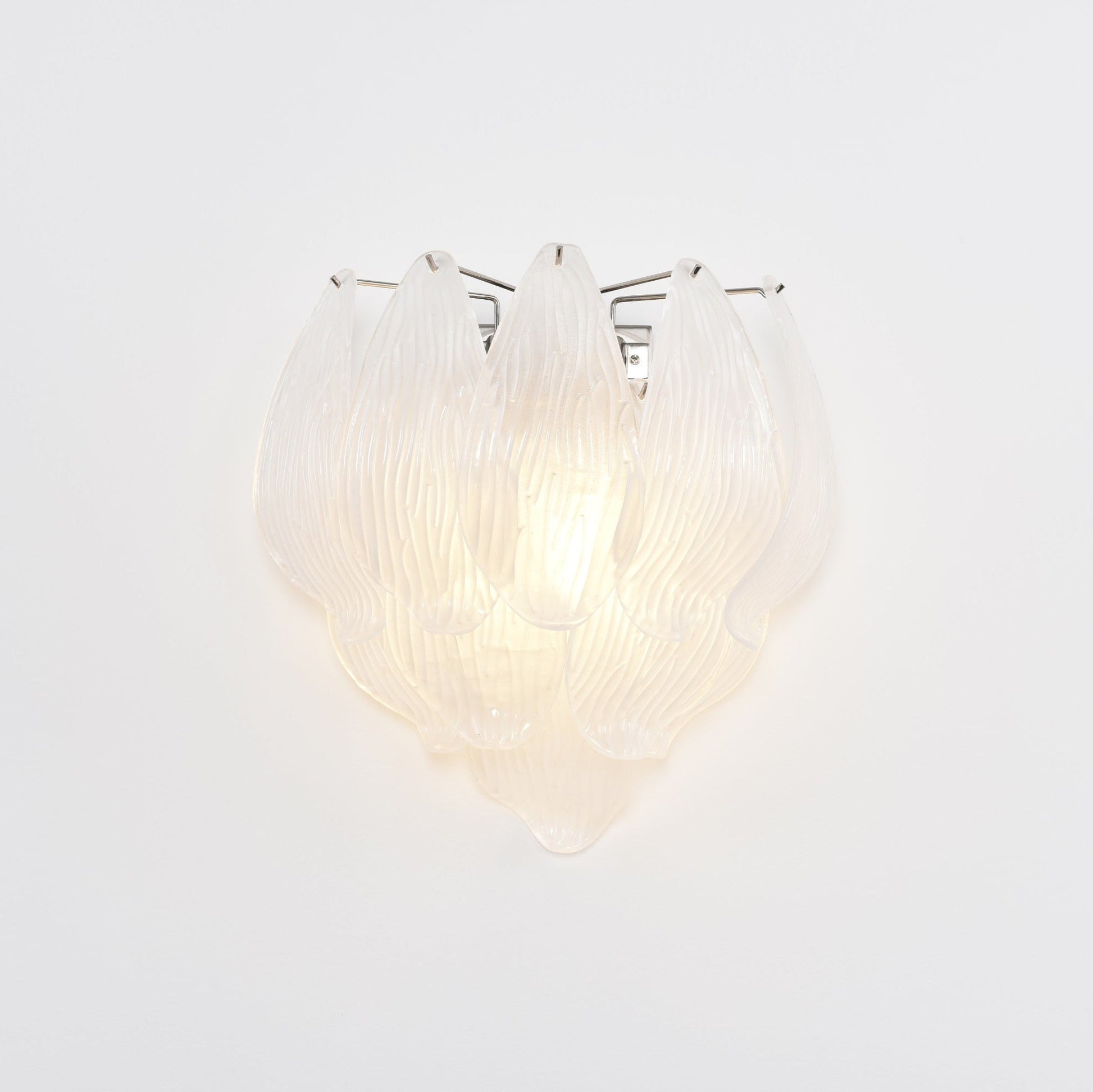 Aurora Wall Lamp Murano Glass Petal Frosted Cascading-Neutral Decor