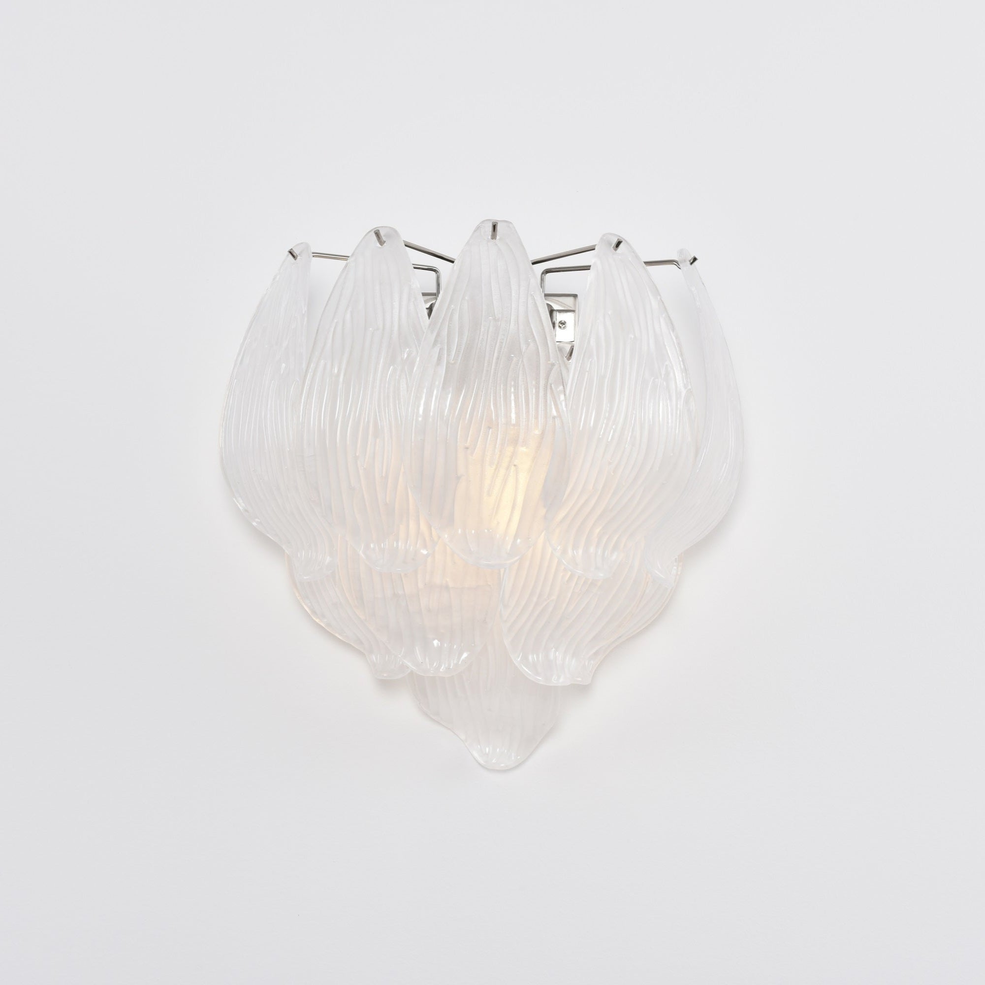 Aurora Wall Lamp Murano Glass Petal Frosted Cascading-Neutral Decor