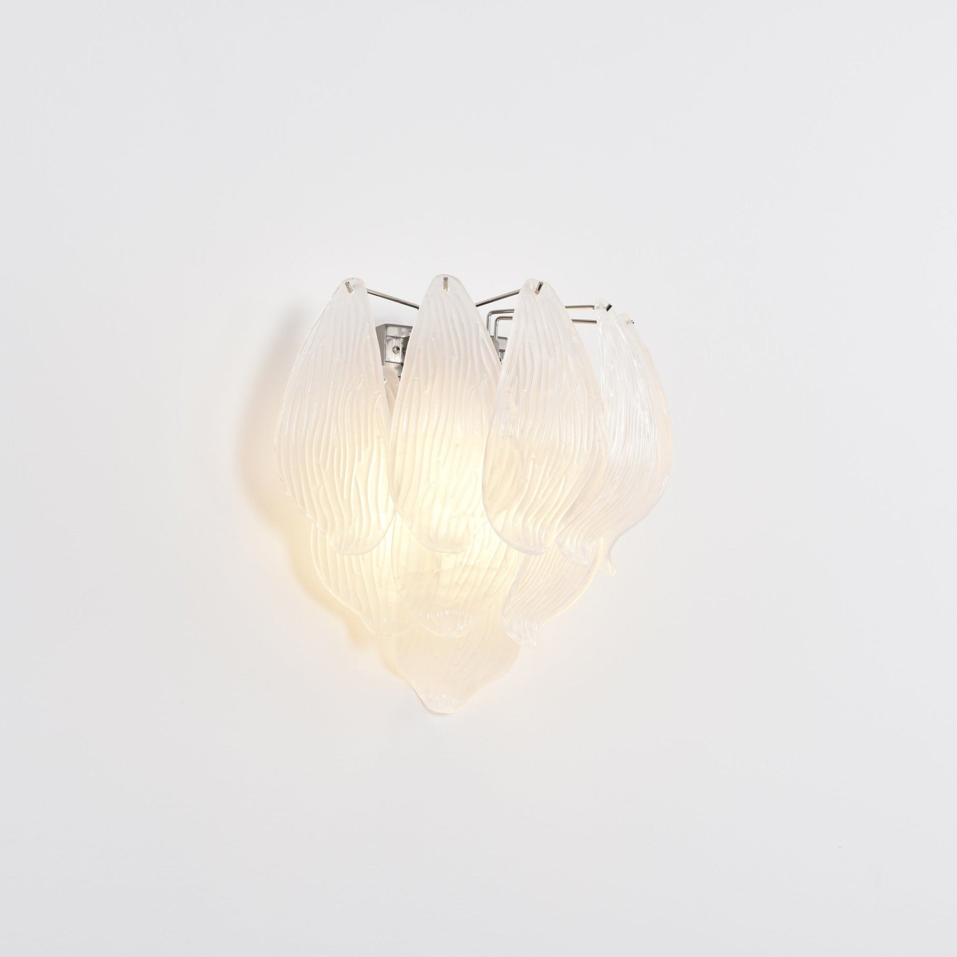 Aurora Wall Lamp Murano Glass Petal Frosted Cascading-Neutral Decor