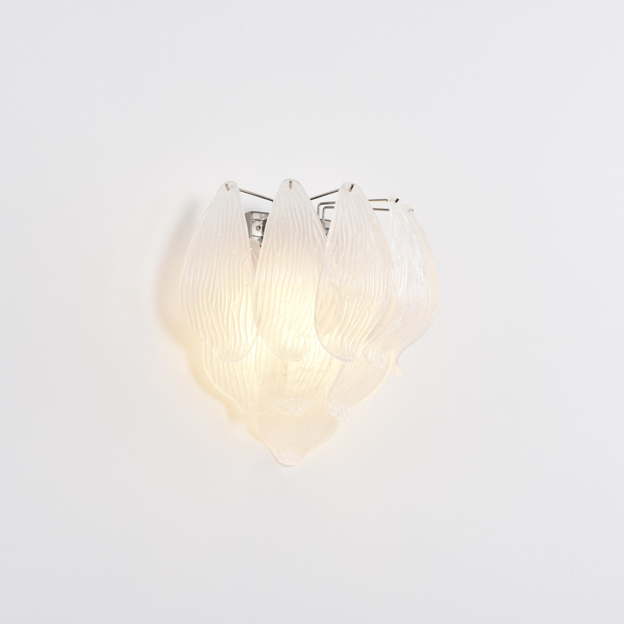 Aurora Wall Lamp Murano Glass Petal Frosted Cascading-Neutral Decor