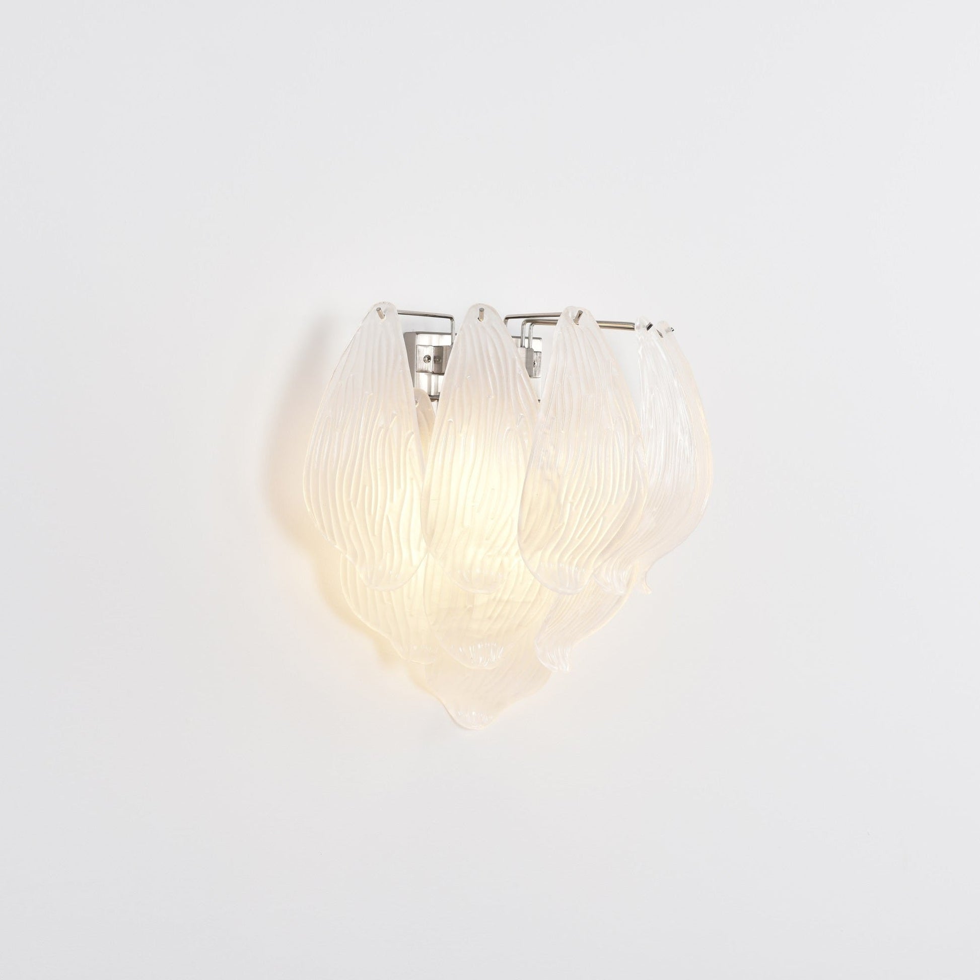 Aurora Wall Lamp Murano Glass Petal Frosted Cascading-Neutral Decor