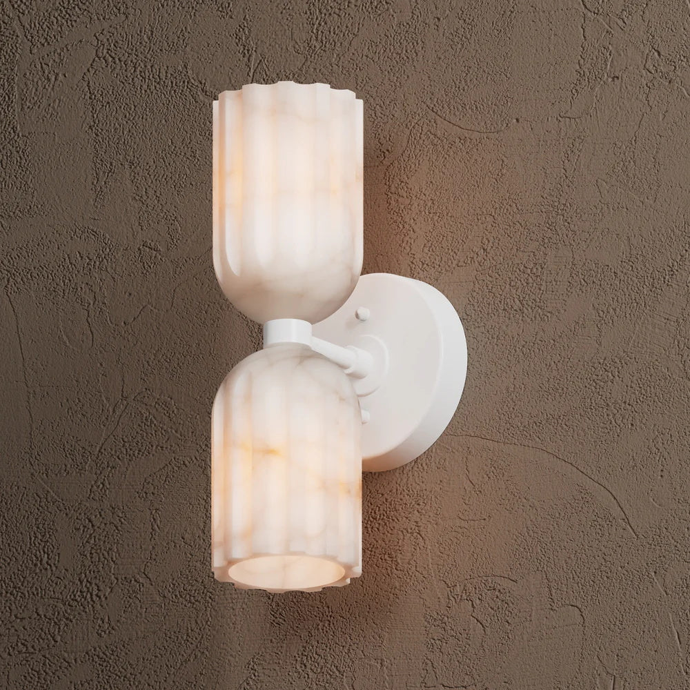 Uraeeth Double Brass Alabaster Wall Lamp-Neutral Decor