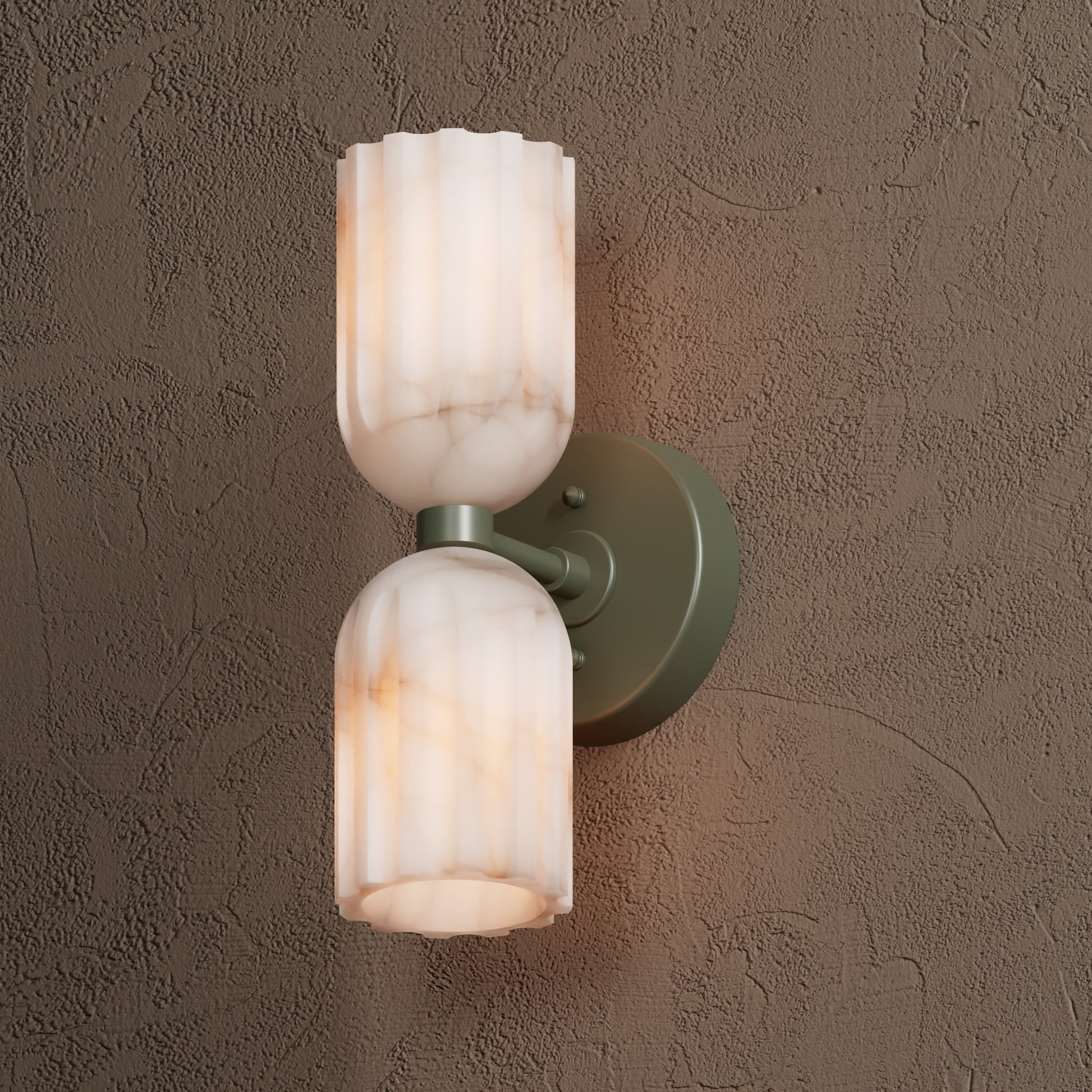 Uraeeth Double Brass Alabaster Wall Lamp-Neutral Decor