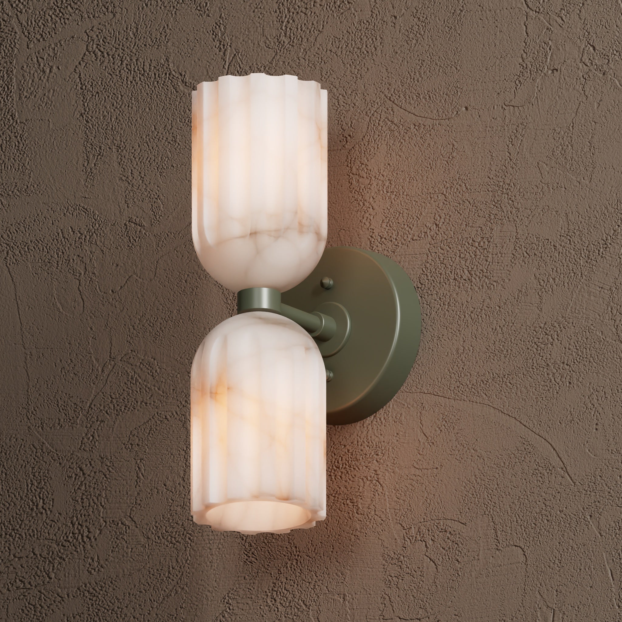 Uraeeth Double Brass Alabaster Wall Lamp-Neutral Decor