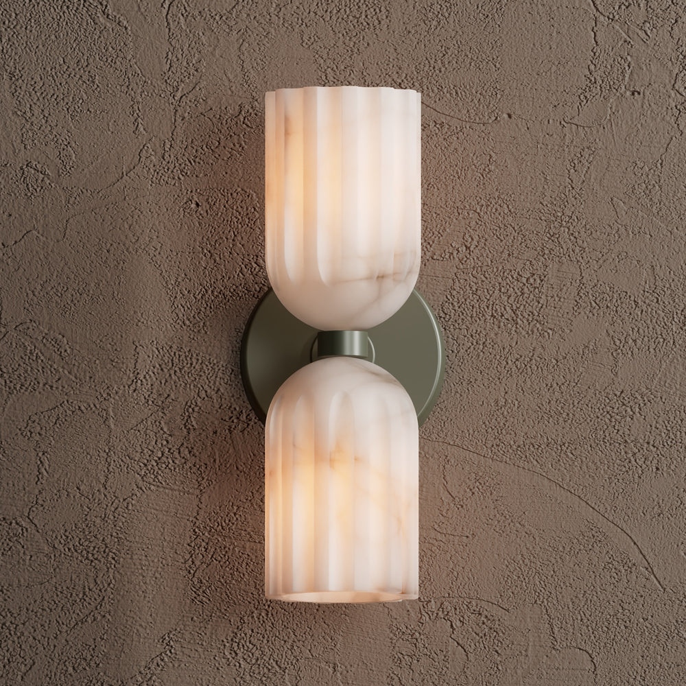 Uraeeth Double Brass Alabaster Wall Lamp-Neutral Decor