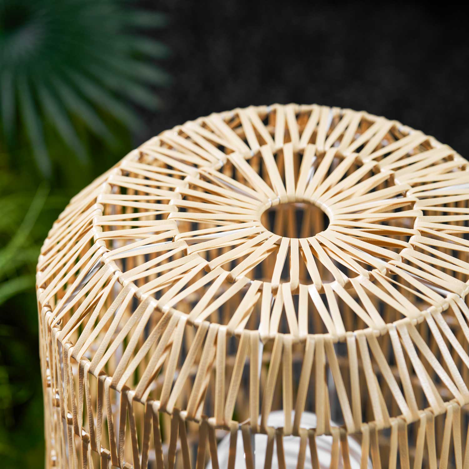 Full product shot of the Tulum Lantern in white.