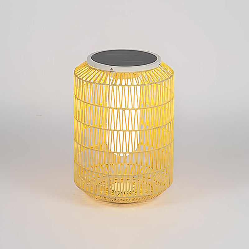 The ambient light from a single Tulum Lantern at night.
