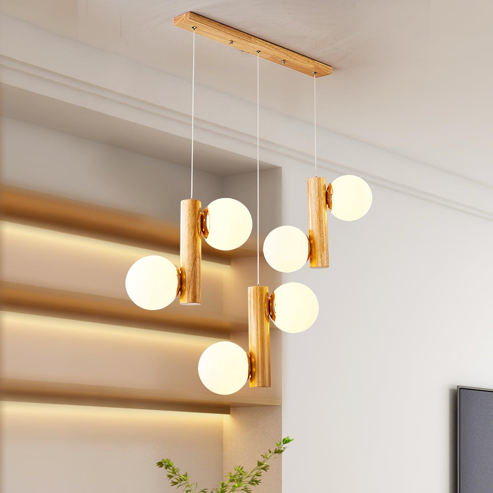 Solstica Wood Classic Pendant Lamp-Neutral Decor