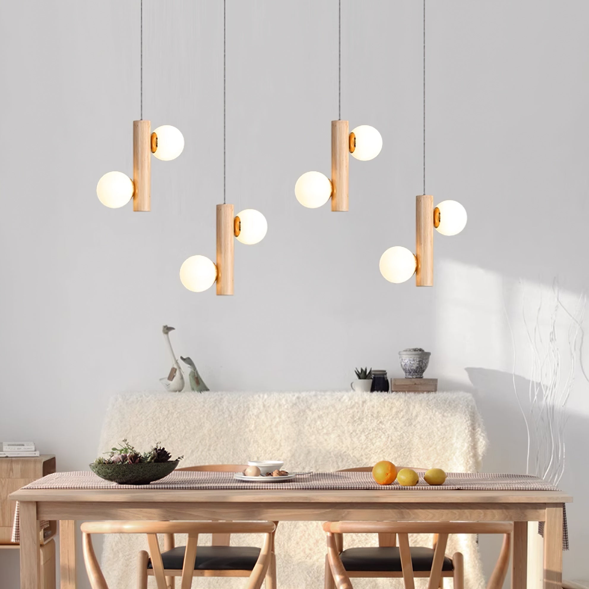 Solstica Wood Classic Pendant Lamp-Neutral Decor