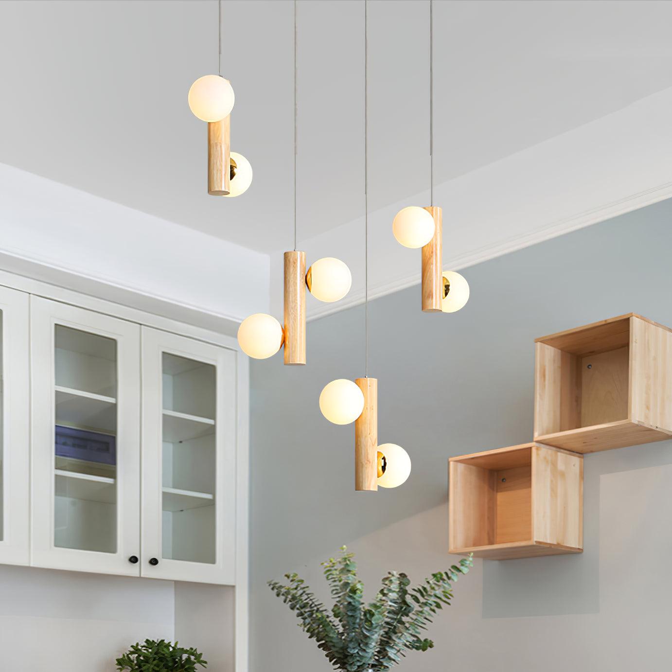 Solstica Wood Classic Pendant Lamp-Neutral Decor