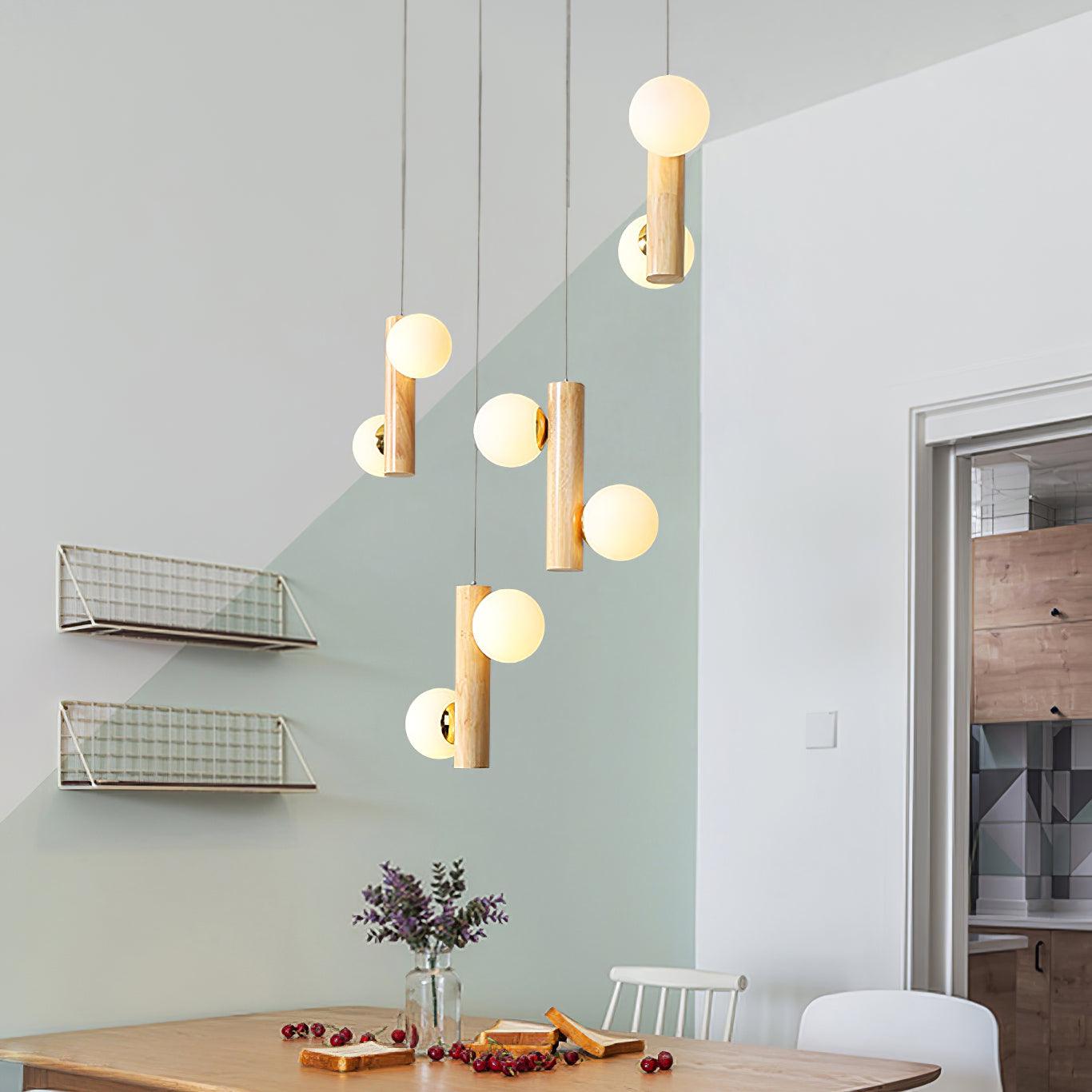 Solstica Wood Classic Pendant Lamp-Neutral Decor
