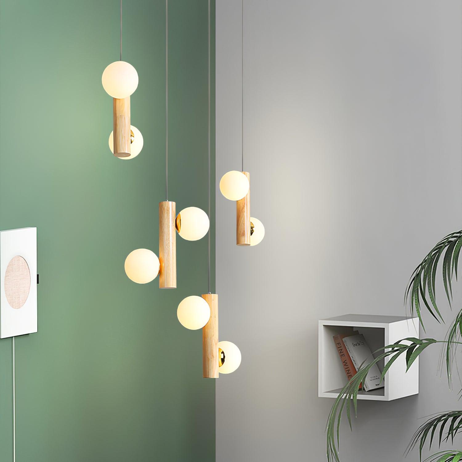 Solstica Wood Classic Pendant Lamp-Neutral Decor