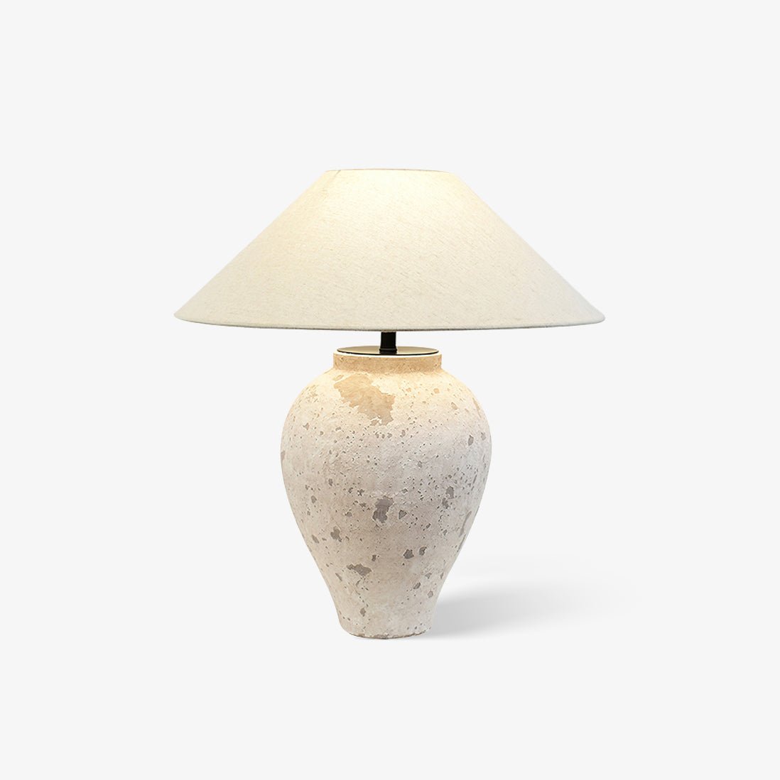 Solix Ceramics Fabric Table Lamp-Neutral Decor