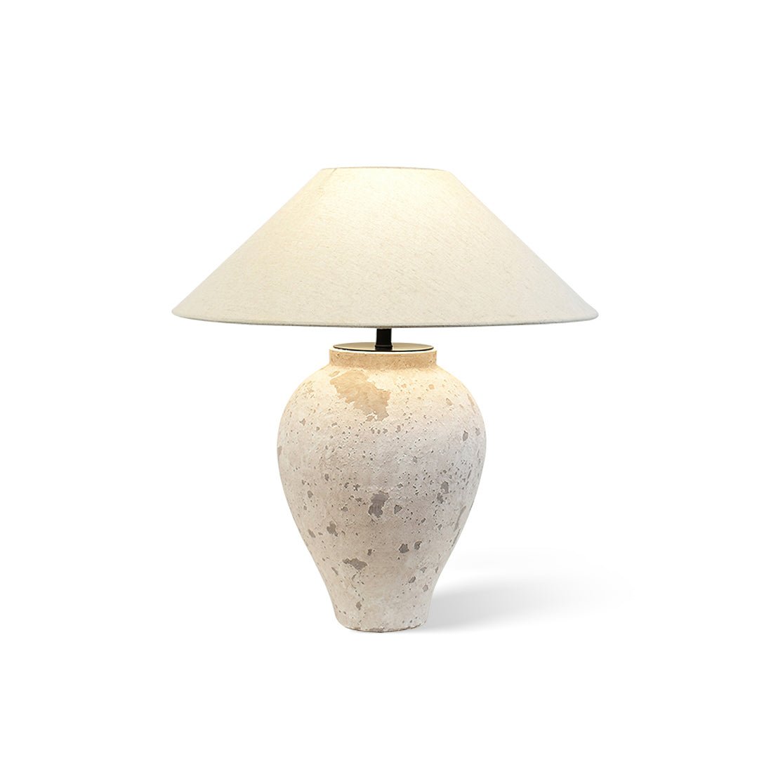 Solix Ceramics Fabric Table Lamp-Neutral Decor