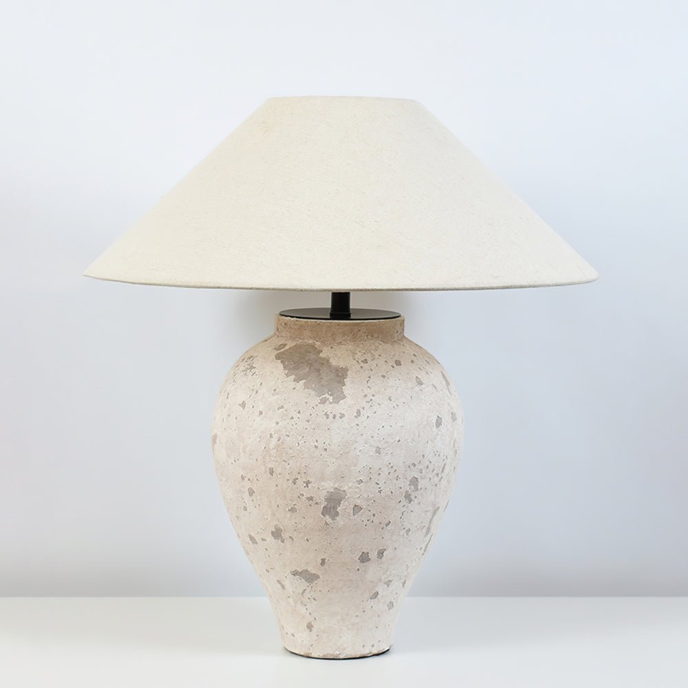 Solix Ceramics Fabric Table Lamp-Neutral Decor