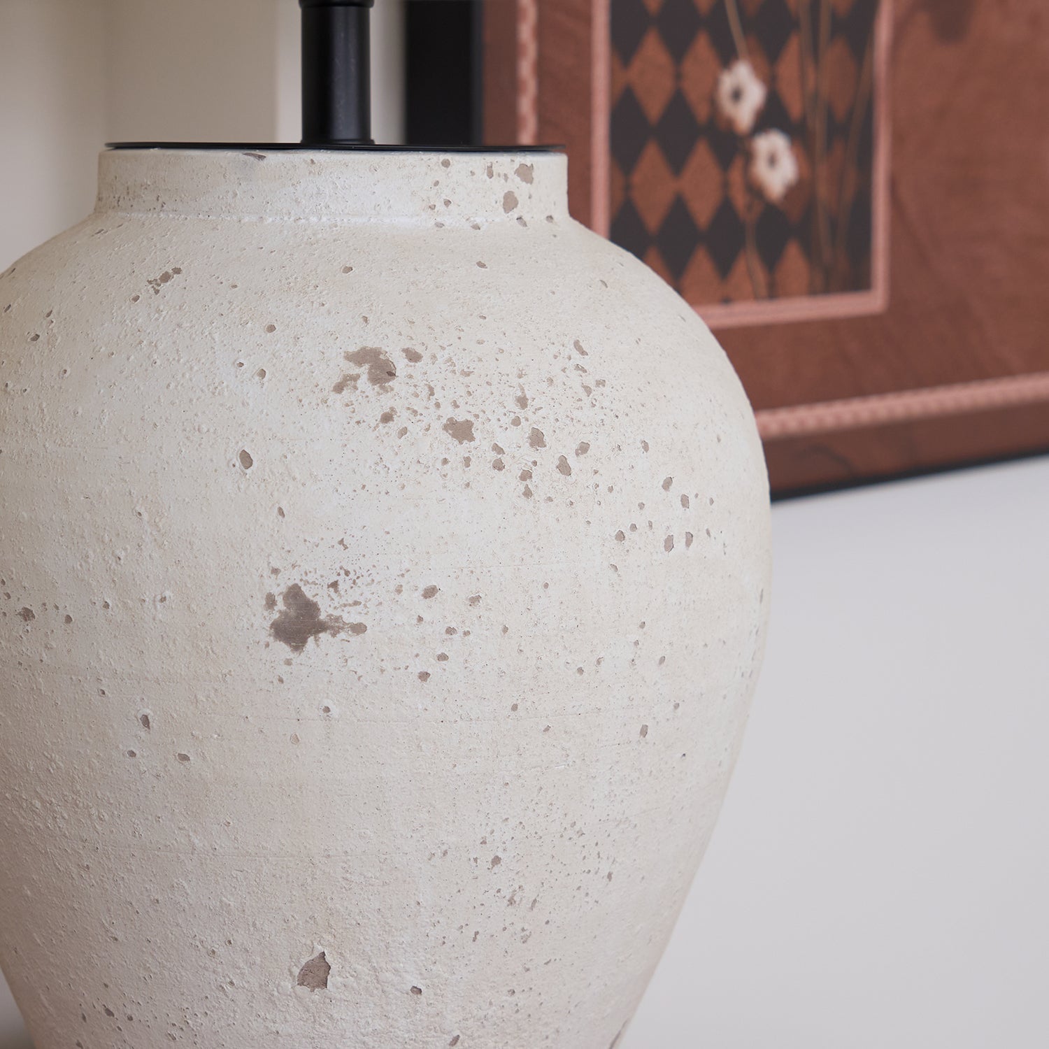Solix Ceramics Fabric Table Lamp-Neutral Decor