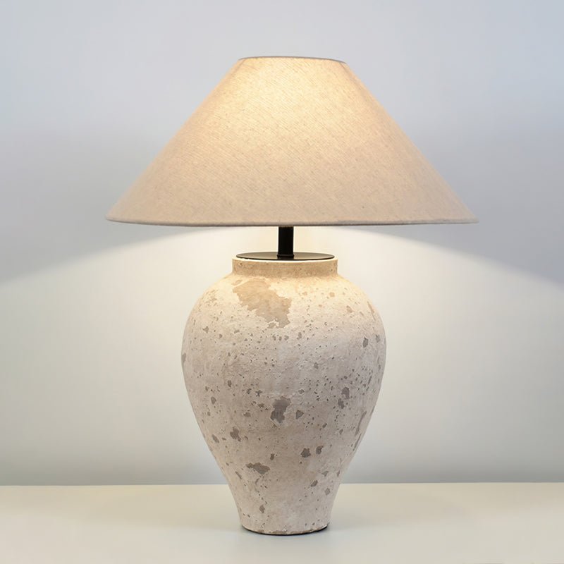 Solix Ceramics Fabric Table Lamp-Neutral Decor