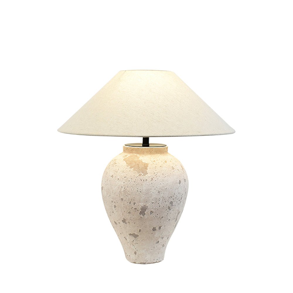 Solix Ceramics Fabric Table Lamp-Neutral Decor