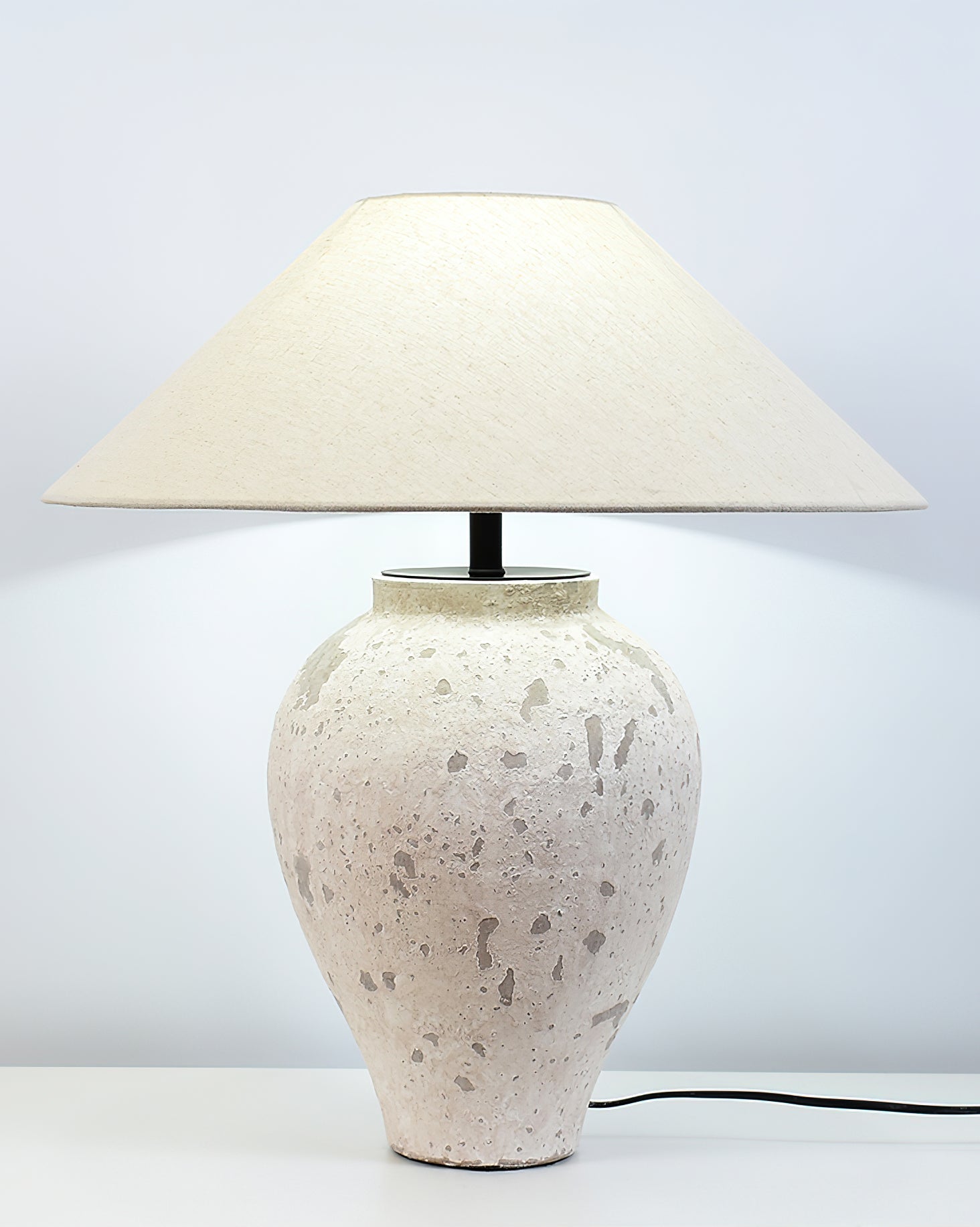 Solix Ceramics Fabric Table Lamp-Neutral Decor