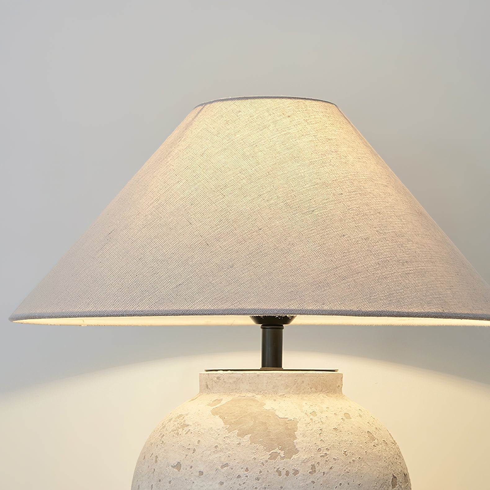 Solix Ceramics Fabric Table Lamp-Neutral Decor