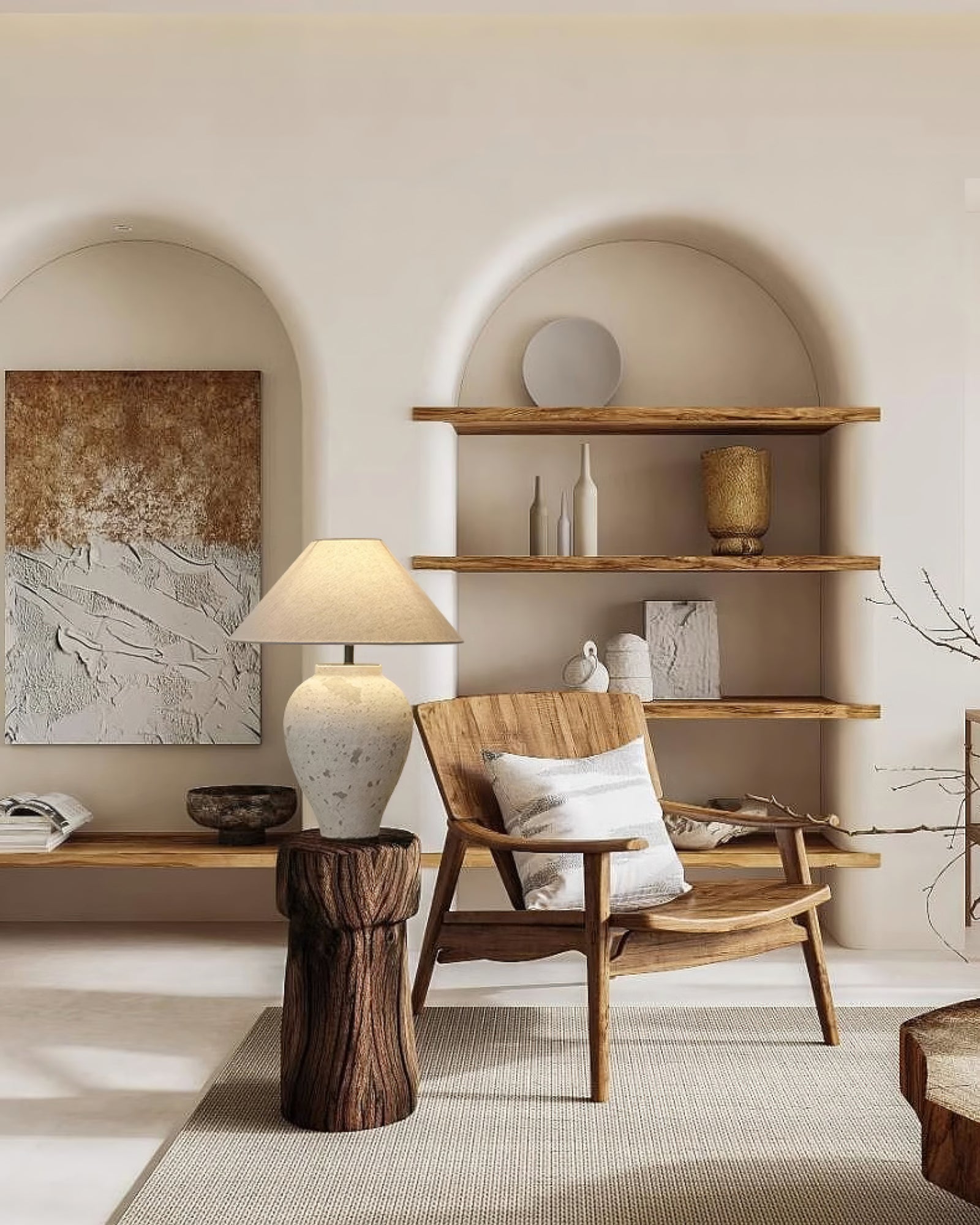 Solix Ceramics Fabric Table Lamp-Neutral Decor