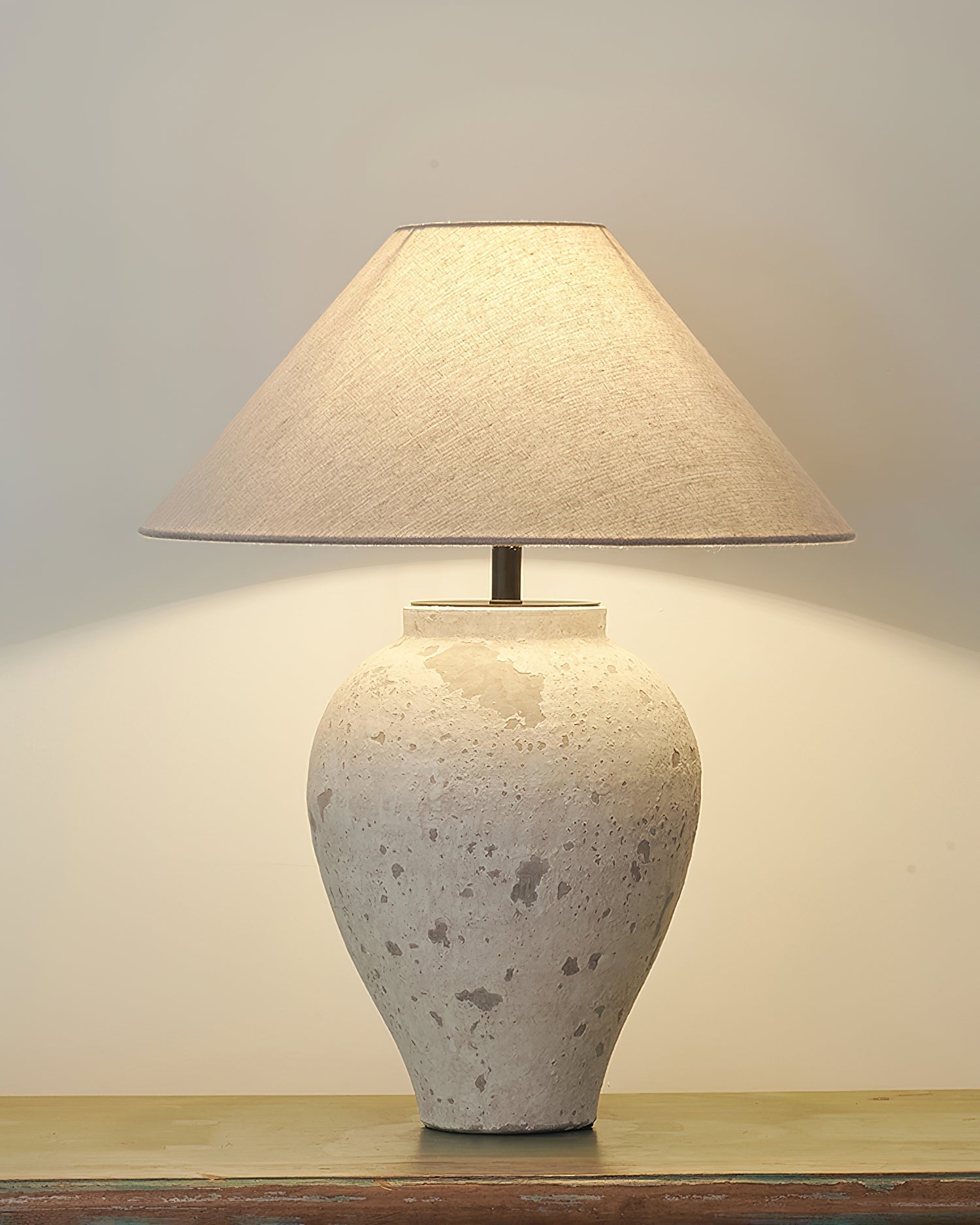 Solix Ceramics Fabric Table Lamp-Neutral Decor