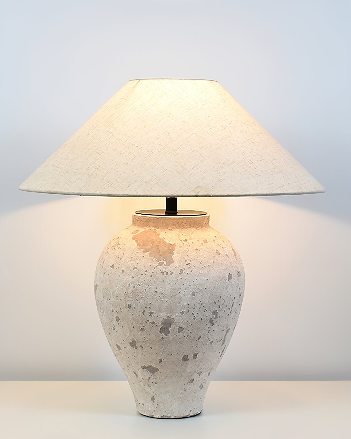 Solix Ceramics Fabric Table Lamp-Neutral Decor
