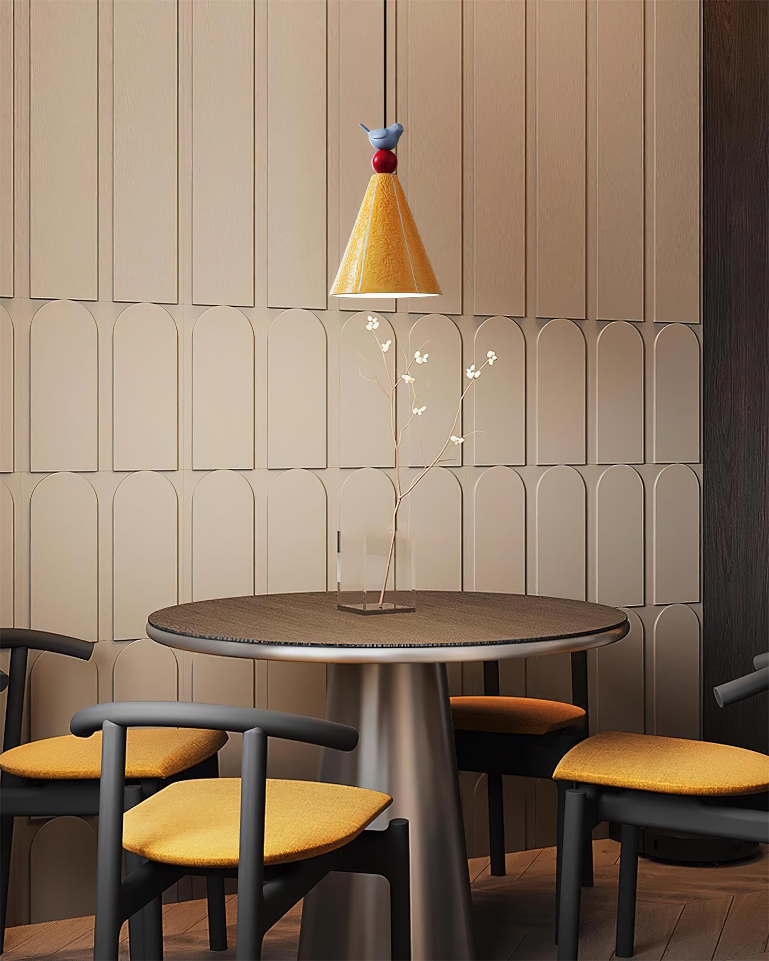 Virella Pendant Lamp Yellow Ceramic Bird Modern Playful-Neutral Decor
