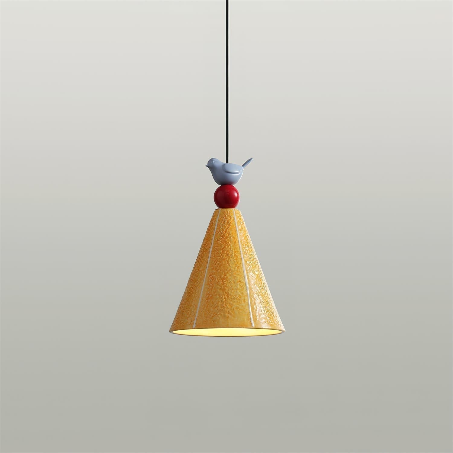 Virella Pendant Lamp Yellow Ceramic Bird Modern Playful-Neutral Decor