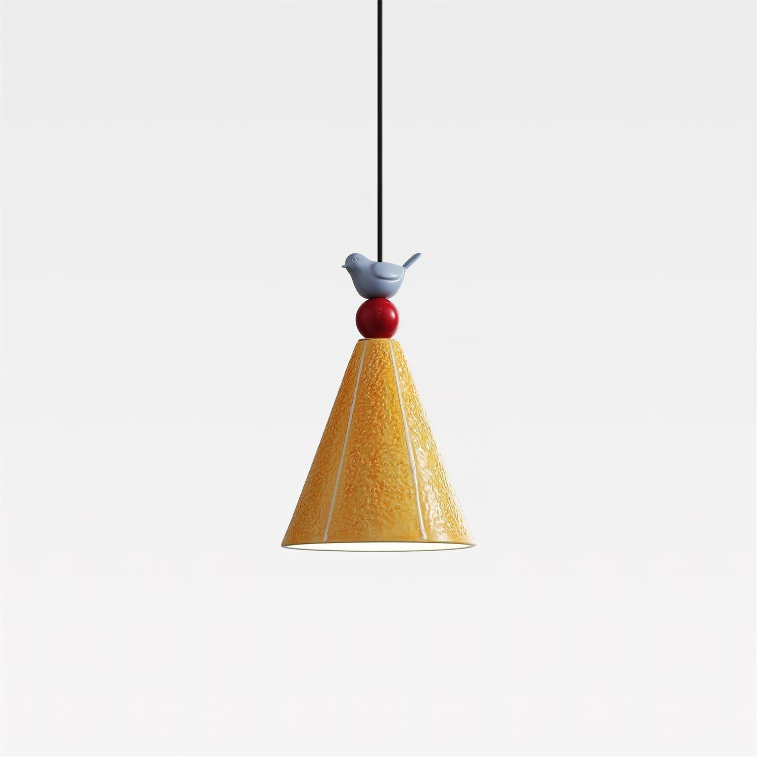 Virella Pendant Lamp Yellow Ceramic Bird Modern Playful-Neutral Decor
