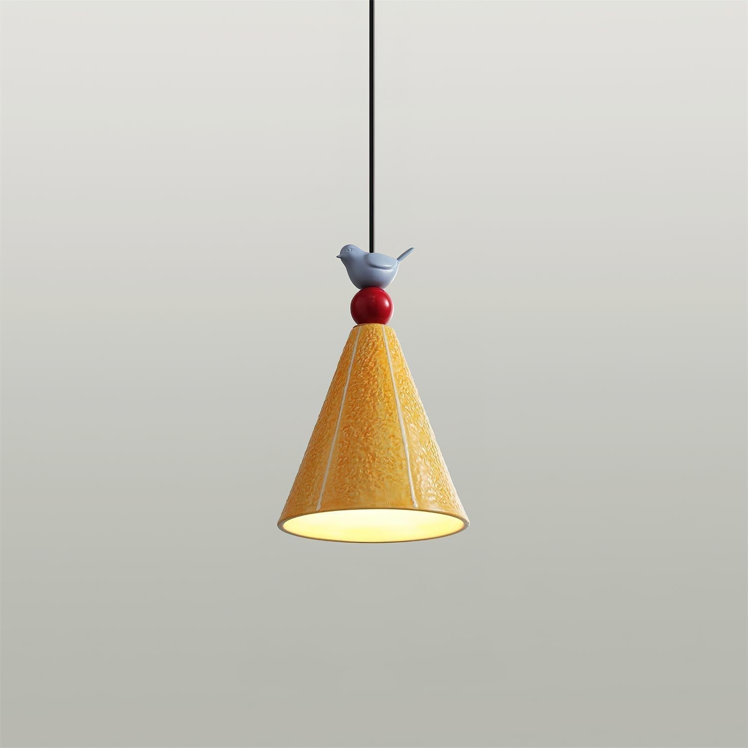 Virella Pendant Lamp Yellow Ceramic Bird Modern Playful-Neutral Decor