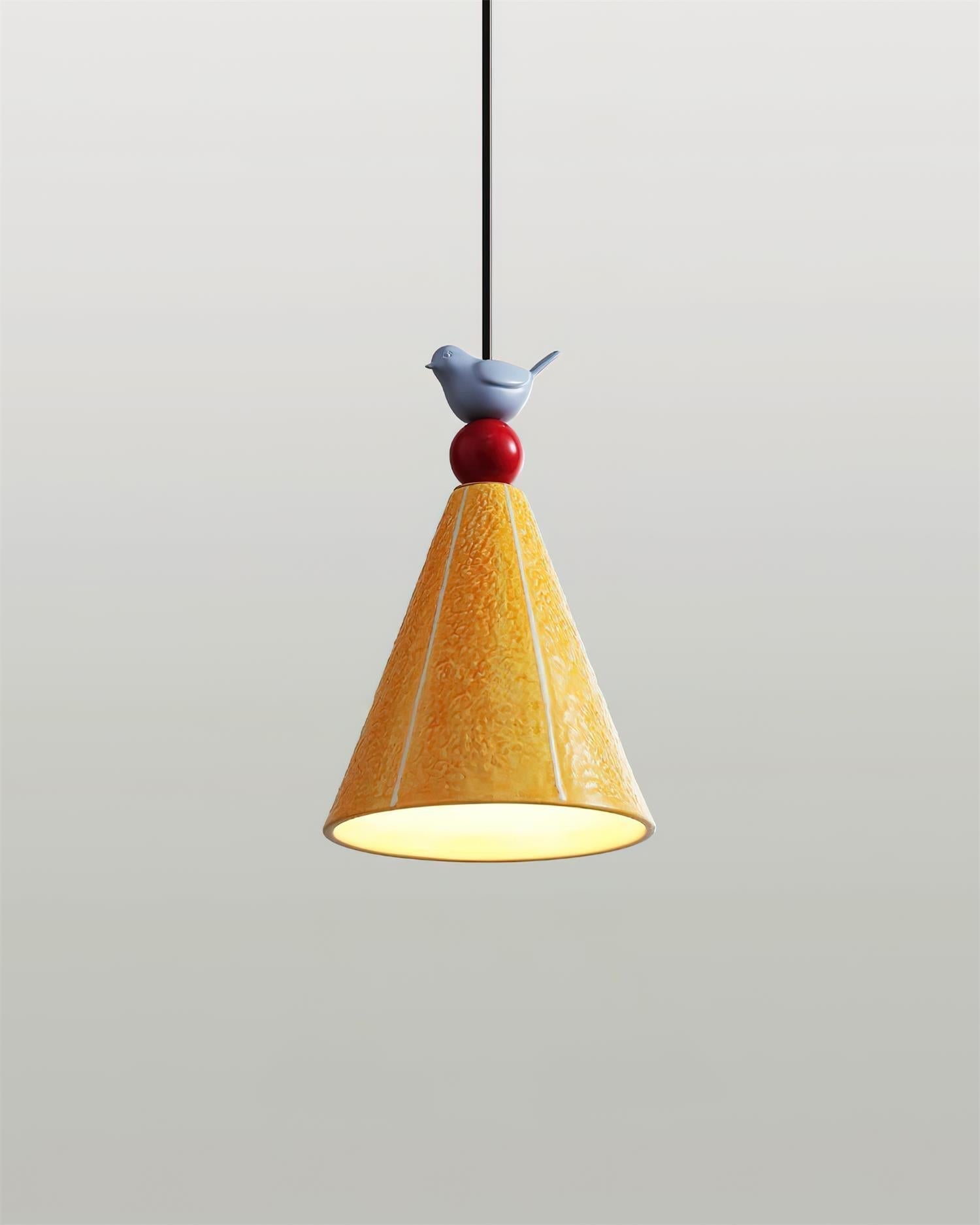 Virella Pendant Lamp Yellow Ceramic Bird Modern Playful-Neutral Decor