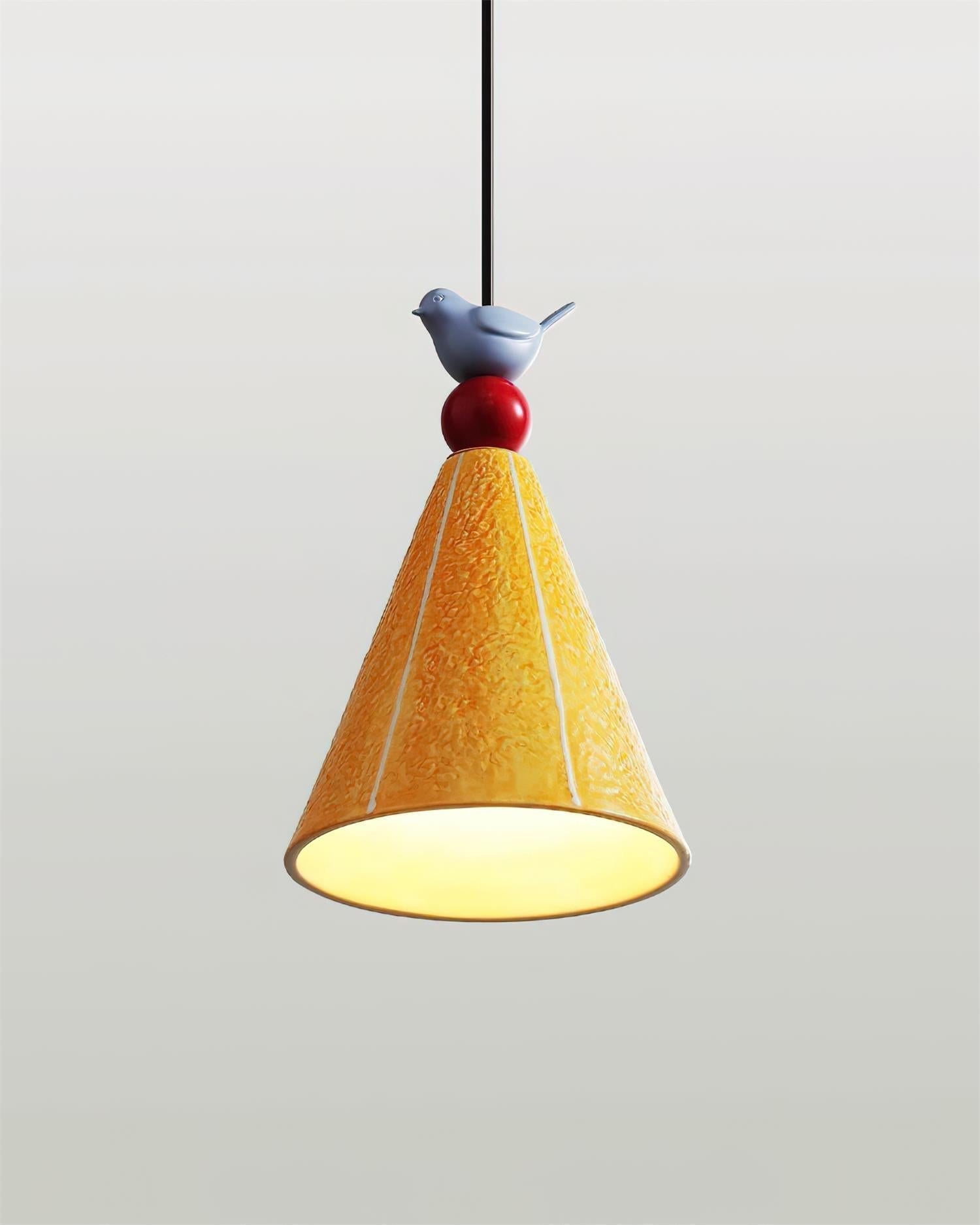 Virella Pendant Lamp Yellow Ceramic Bird Modern Playful-Neutral Decor