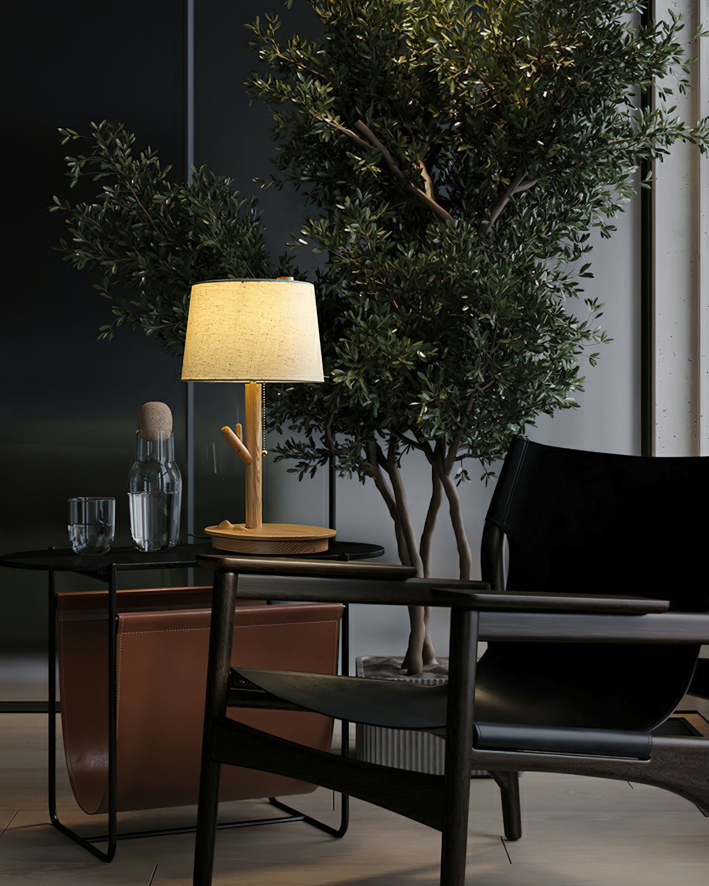 Branch Rustic Wood Table Lamp-Neutral Decor