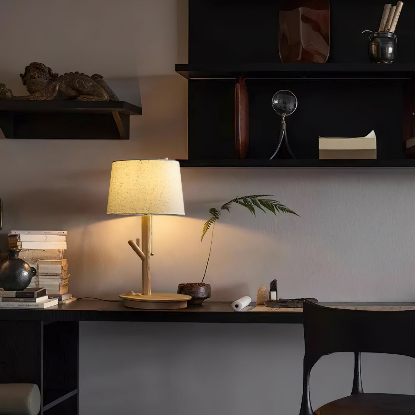 Branch Rustic Wood Table Lamp-Neutral Decor