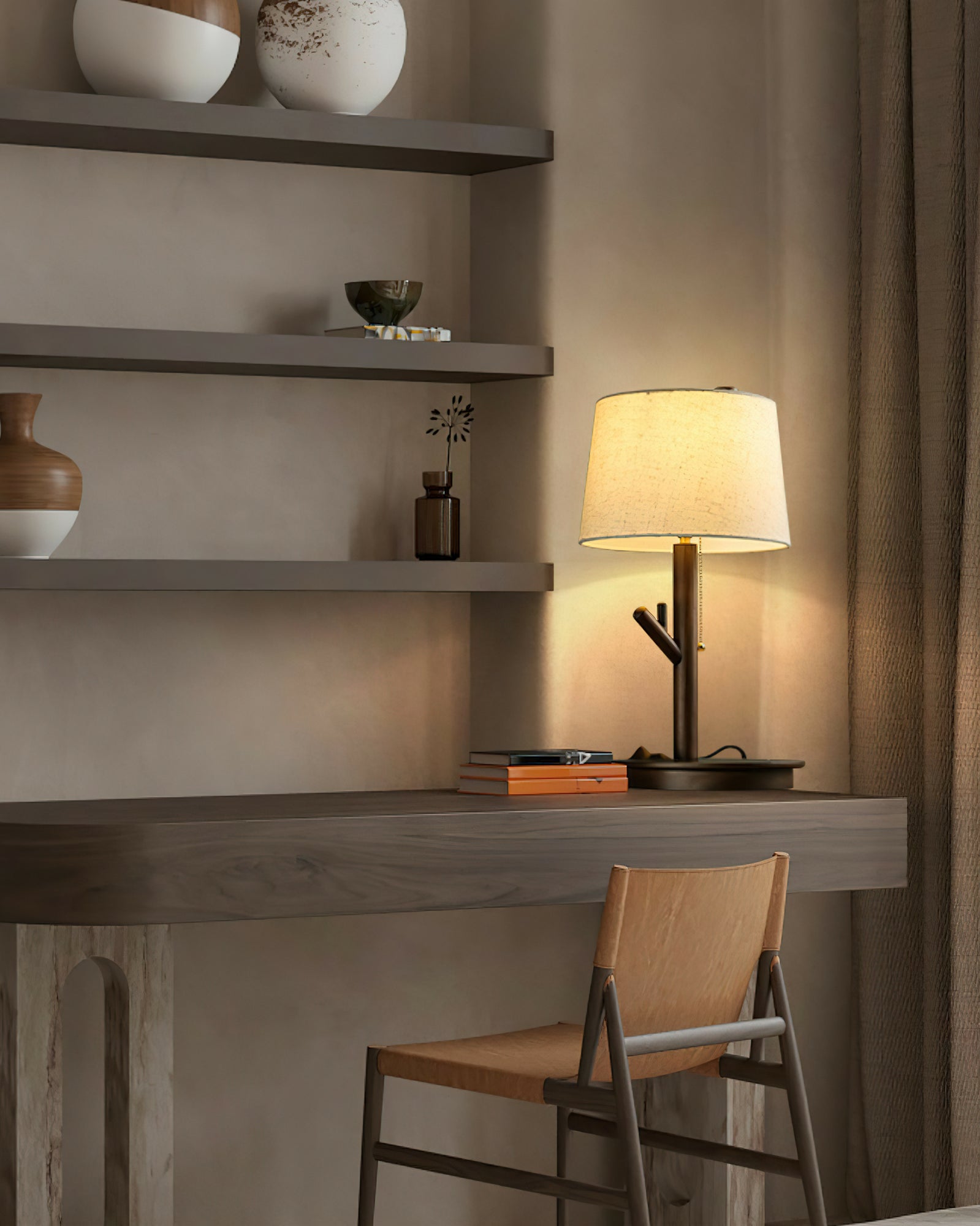 Branch Rustic Wood Table Lamp-Neutral Decor