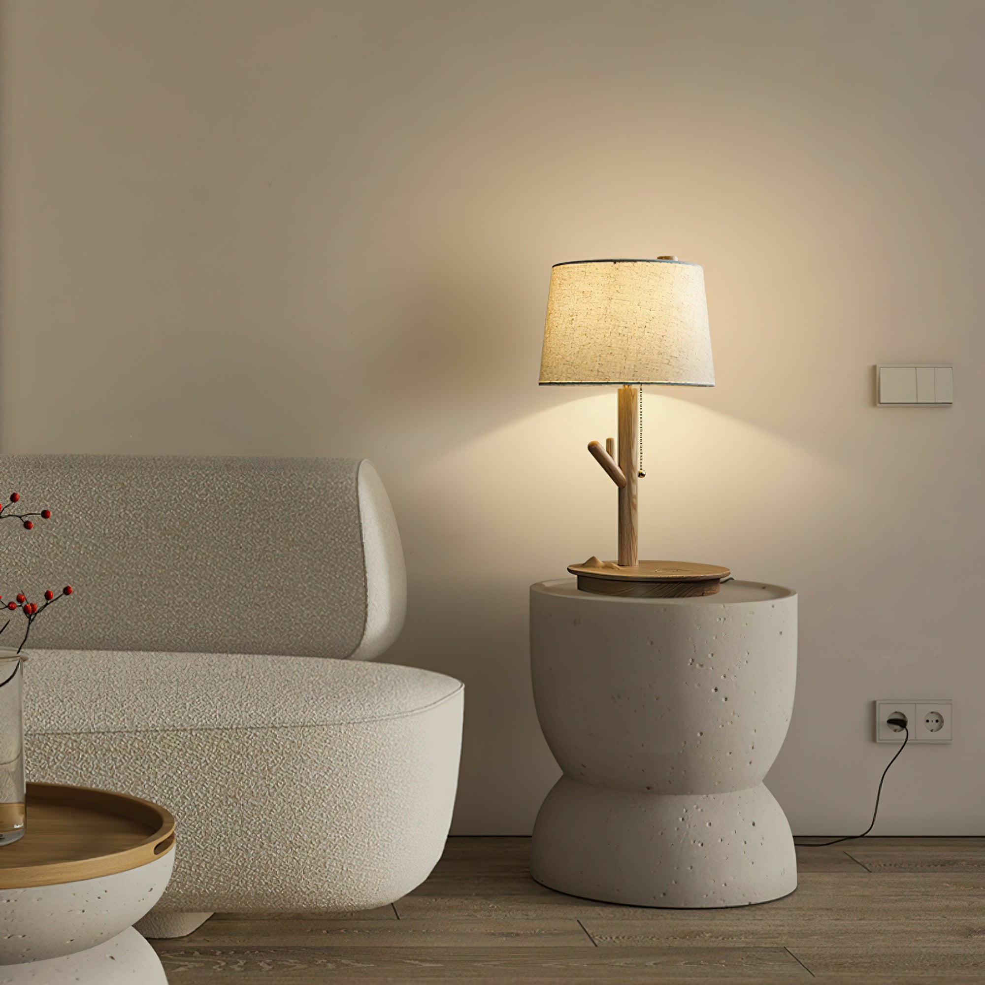 Branch Rustic Wood Table Lamp-Neutral Decor