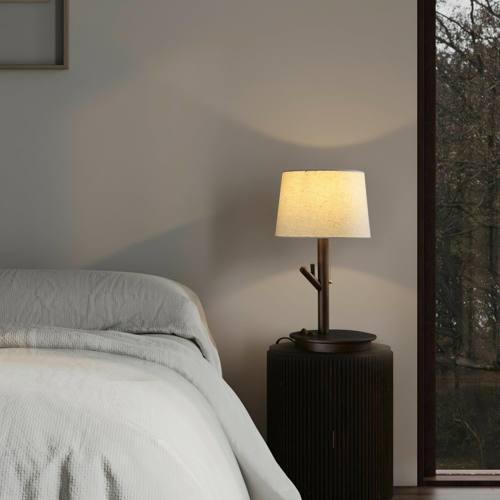 Branch Rustic Wood Table Lamp-Neutral Decor