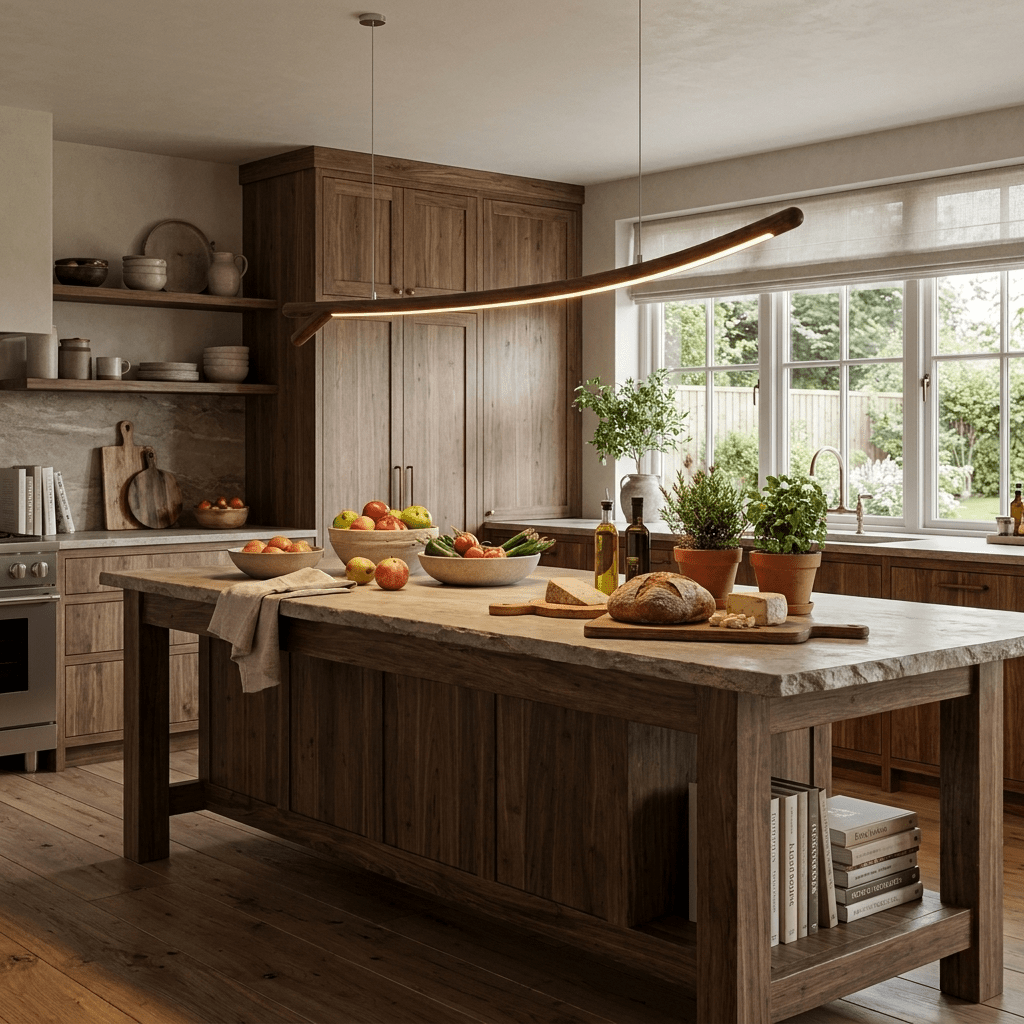 Twig Wood Linear Pendant Light-Neutral Decor
