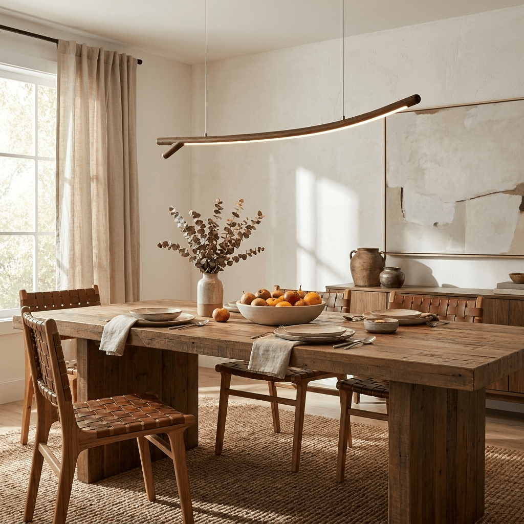 Twig Wood Linear Pendant Light-Neutral Decor