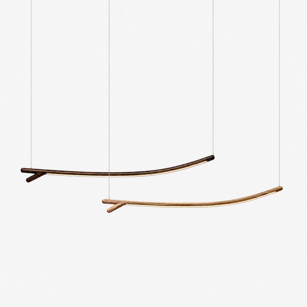Twig Wood Linear Pendant Light-Neutral Decor