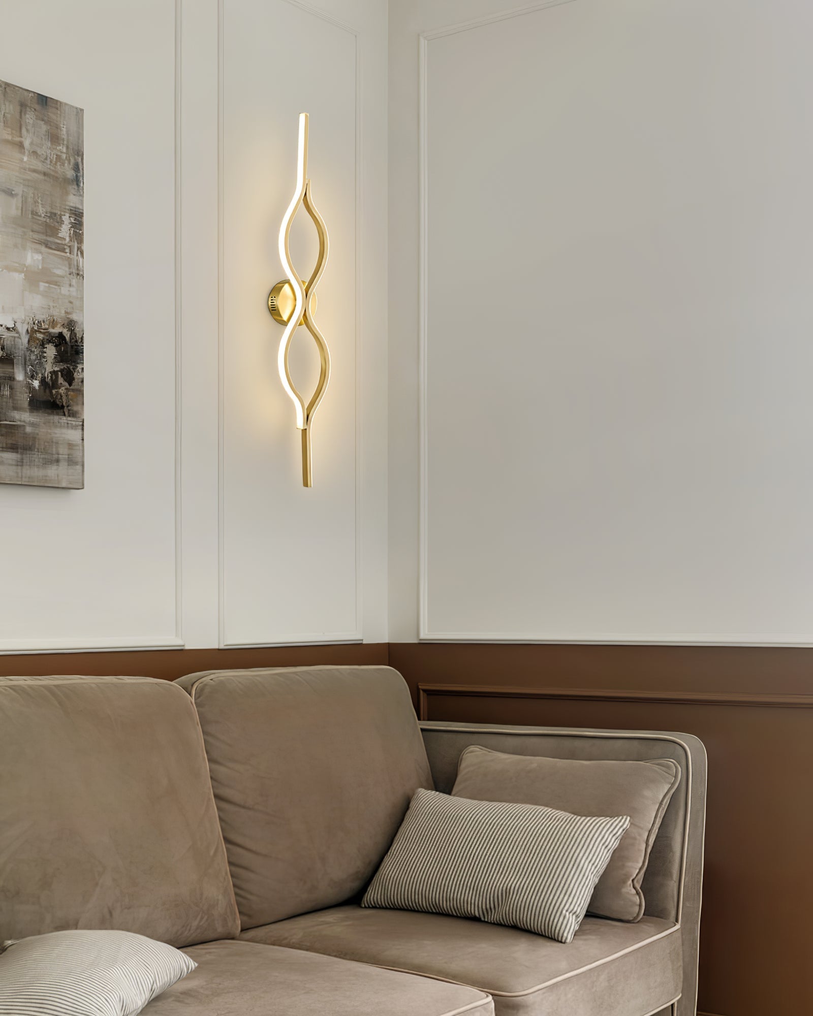 Myvenen Classic Twist Brass Wall Light-Neutral Decor