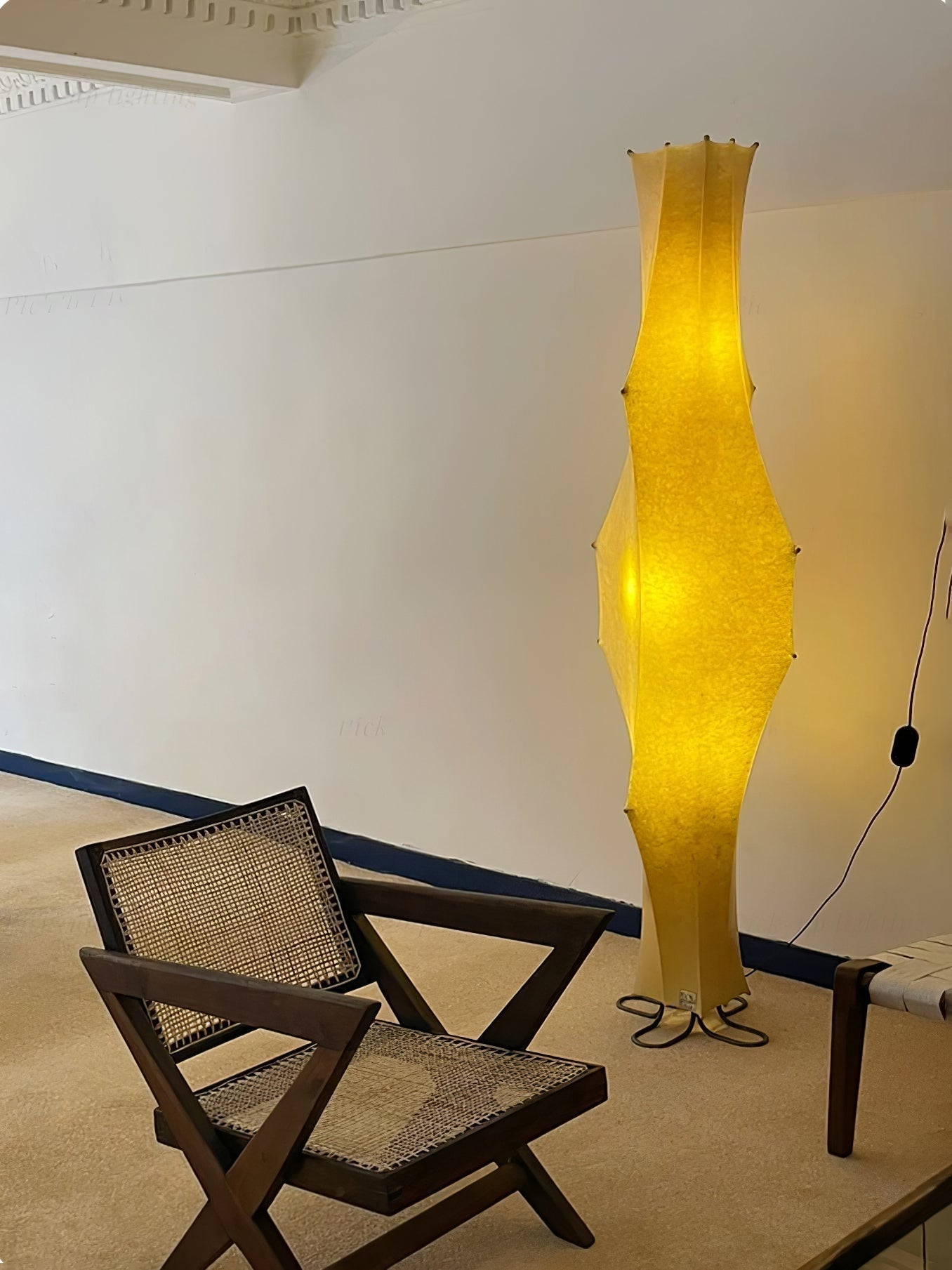 Vela Twist Silk Floor Lamp-Neutral Decor
