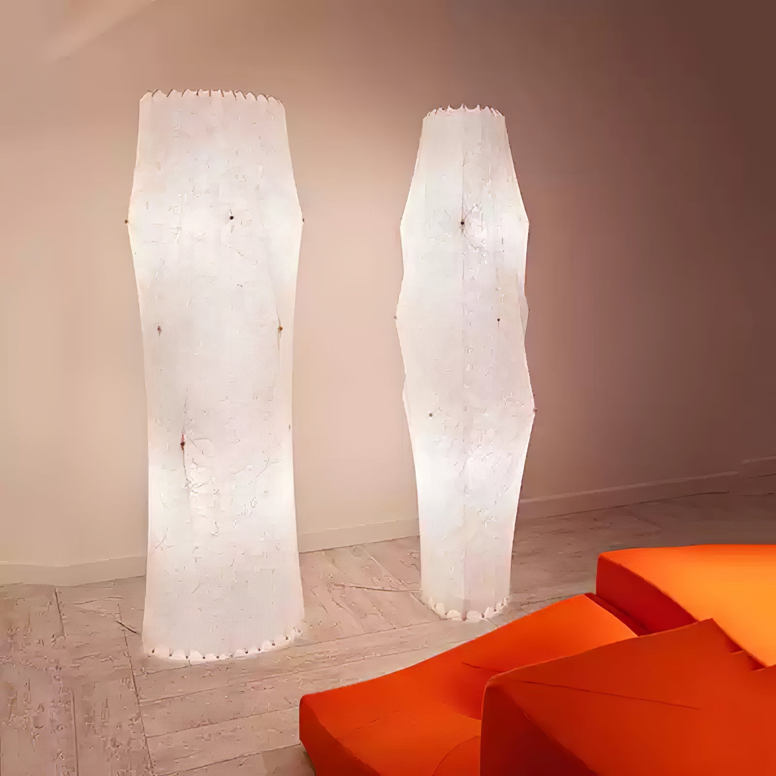Vela Twist Silk Floor Lamp-Neutral Decor