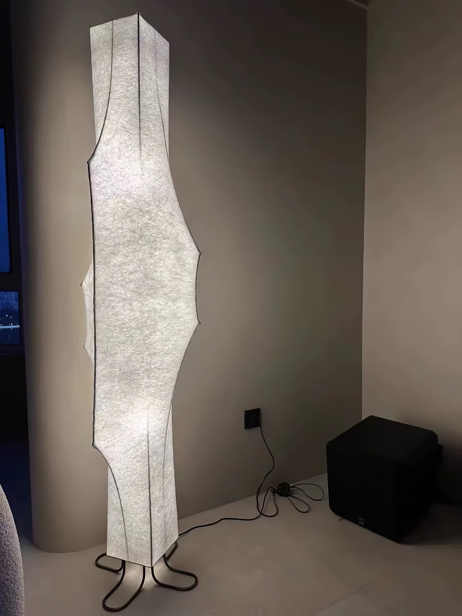 Vela Twist Silk Floor Lamp-Neutral Decor