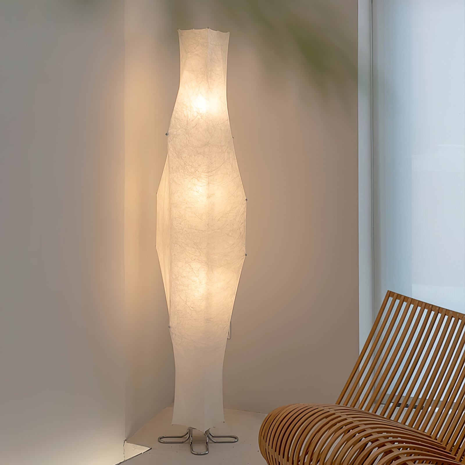 Vela Twist Silk Floor Lamp-Neutral Decor