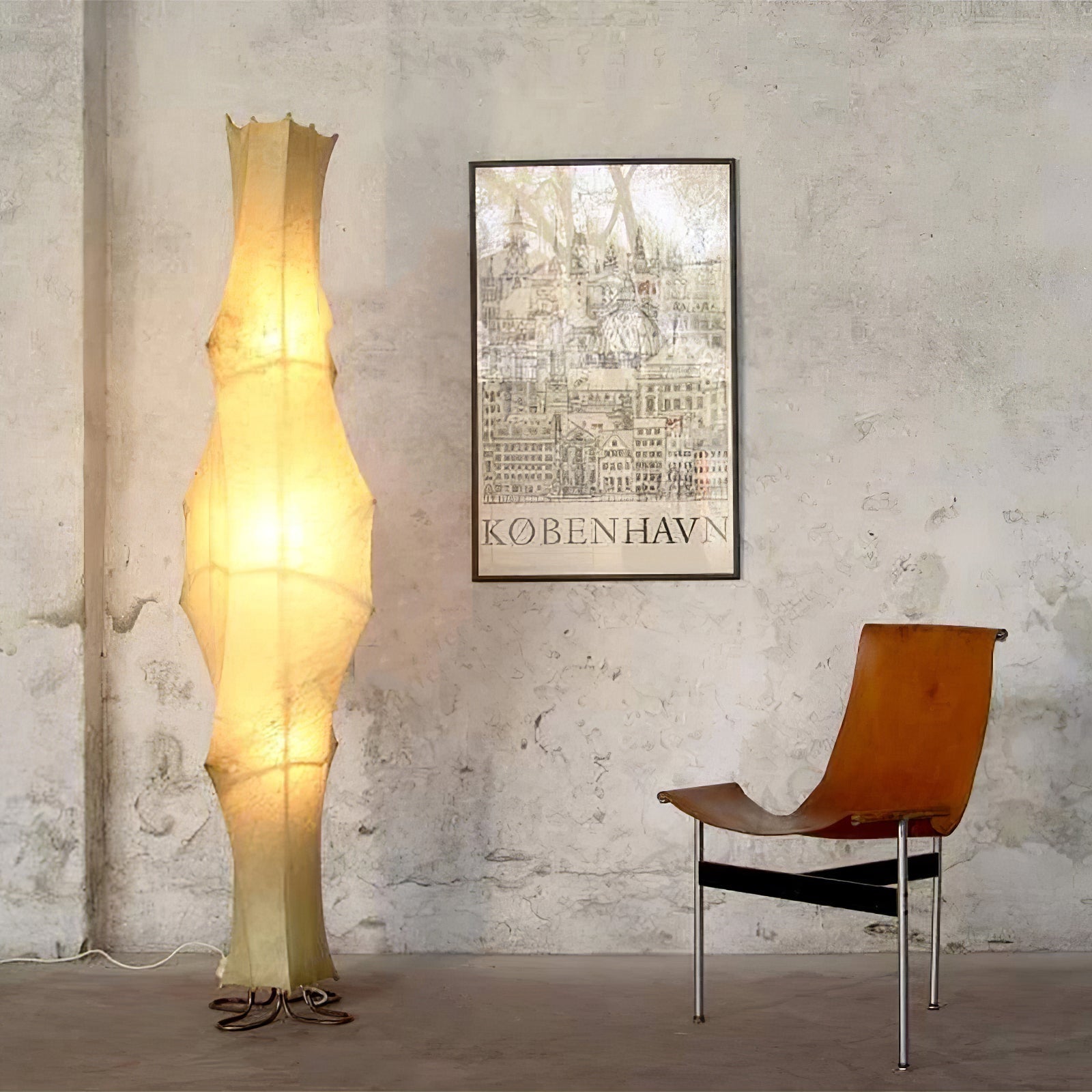 Vela Twist Silk Floor Lamp-Neutral Decor